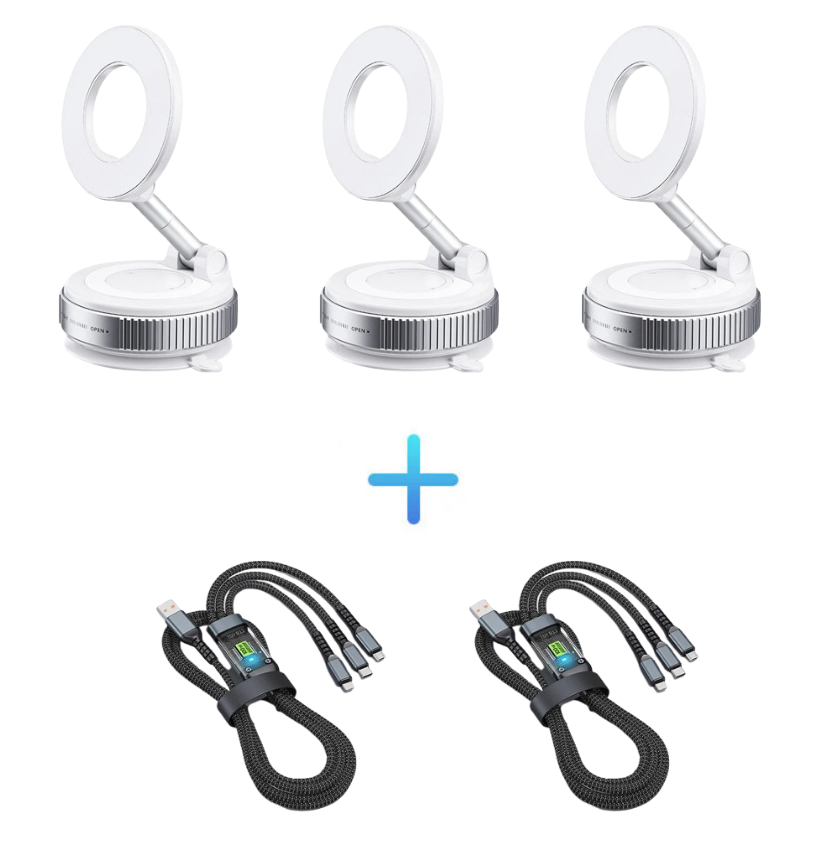 🔄360° justerbar magnetisk telefonholder med vakuum📱🚗