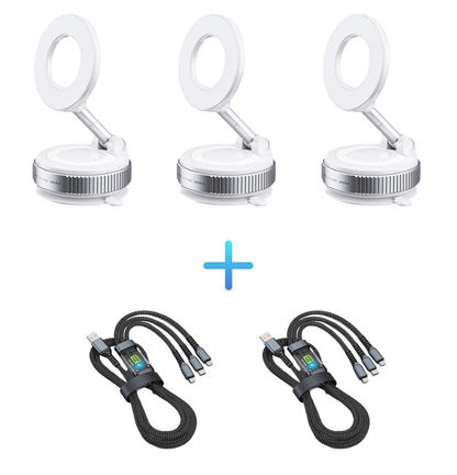 🔄360° justerbar magnetisk telefonholder med vakuum📱🚗