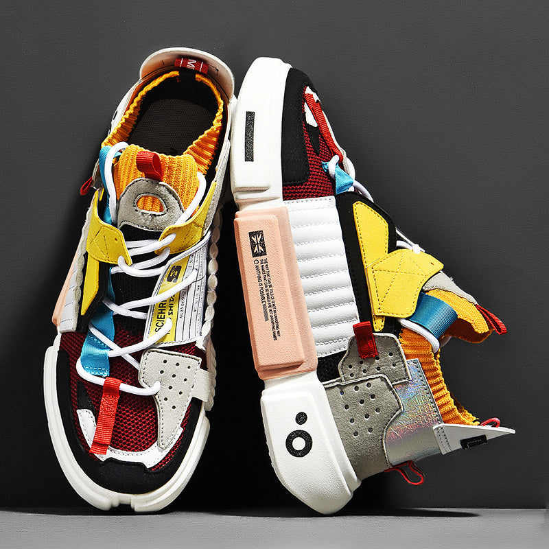 Fargeblokkerende streetwear-sneaker for par