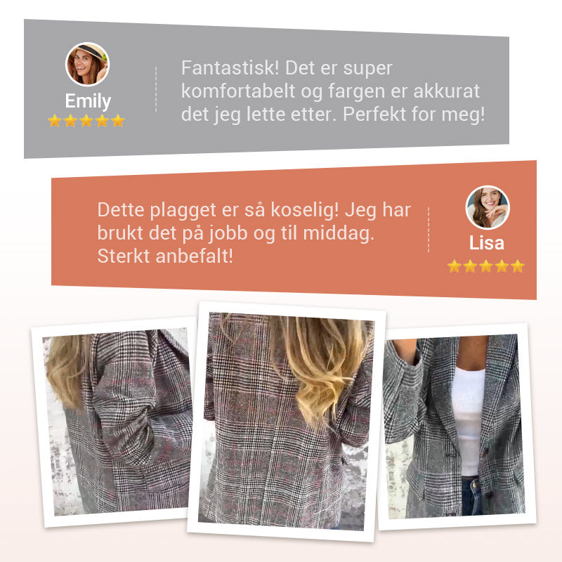 Casual rutete blazer med revers