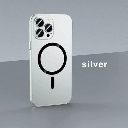Magnetisk ladede aluminium metallstøtfanger matt deksel til iPhone