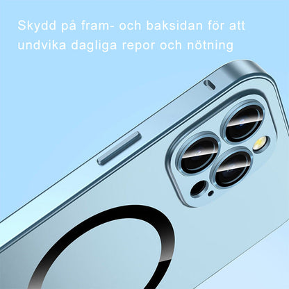Magnetisk ladede aluminium metallstøtfanger matt deksel til iPhone