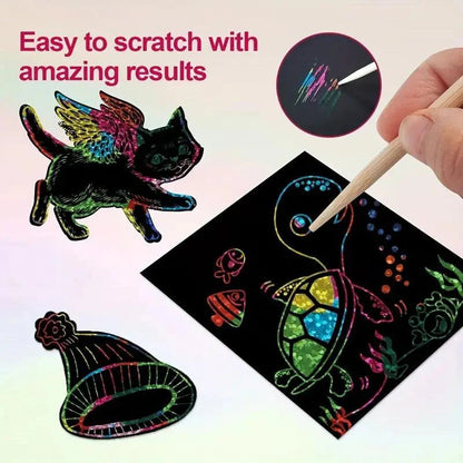 Kreativt Rainbow Scratch Paper Art-sett