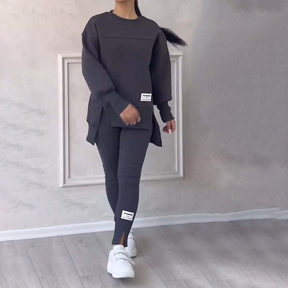 Casual Sweatshirt Leggings-sett for kvinner