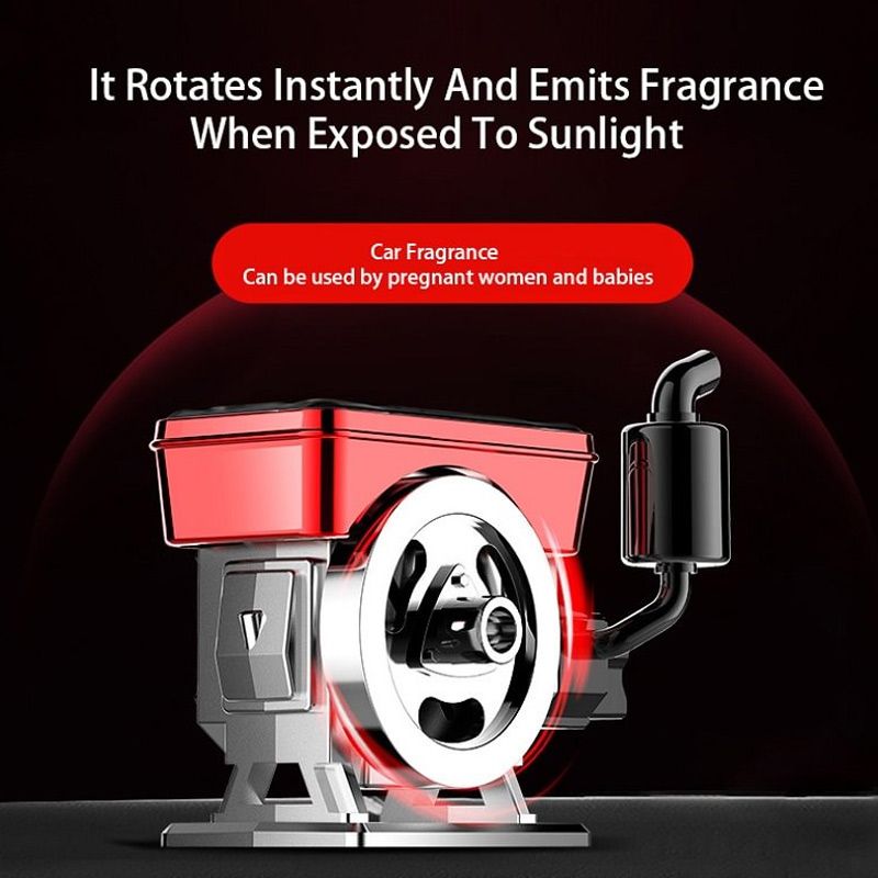 Solcelledrevet, automatisk roterende aromaterapi-diffuser for bil