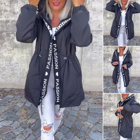 🔥Smugtitt på vårens nyheter --49%OFF🔥Trendy hettejakke med snøring i livet for kvinner
