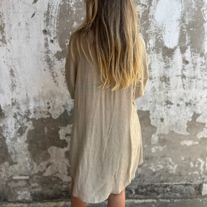 🎉🛍️To-delt sett med langermet skjorte og shorts for kvinner