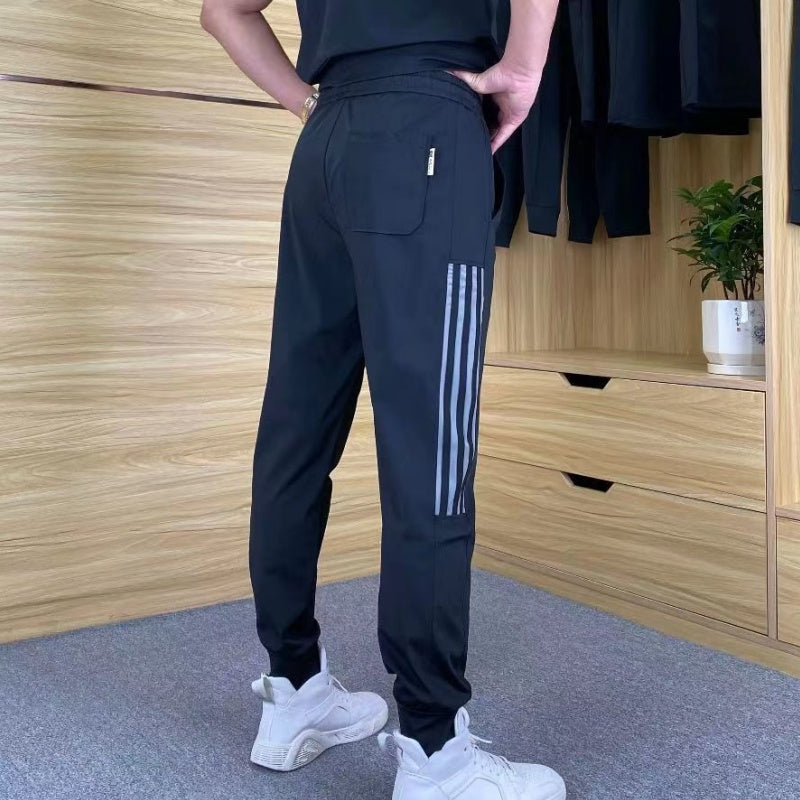 Herresett med høy stretch, kortermet topp og joggebukse med 2 stk.