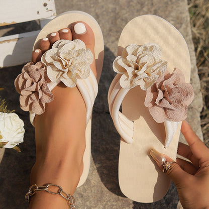 🏖️Sommertilbud🌴Sklisikre strandsandaler med blomsterdetaljer for kvinner