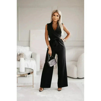 ☀️Frauen Ermeløs V-hals uten ermer Jumpsuit🕊️