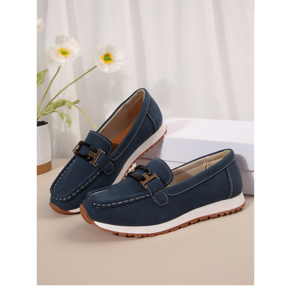 🥿✨Casual loafers med tykk såle og overdel i semsket skinnimitasjon Ortopediske sko
