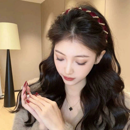🔥Varmt salg🔥Vintage High Cranium Artificial Pearl Hairband （50% avslag）