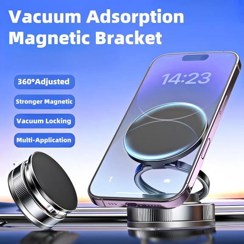 🔄360° justerbar magnetisk telefonholder med vakuum📱🚗