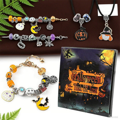 🎃👻 SISTE DAGS KAMPANJE - 50 % RABATT 💜🎁 Halloween DIY armbånd- og halskjedesett