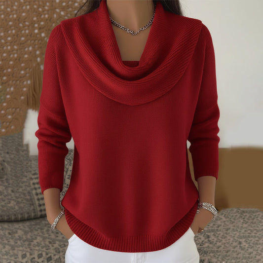 🎁 Hot Sale 49% RABATT 🔥 Elegant og komfortabel genser for kvinner med drapert hals