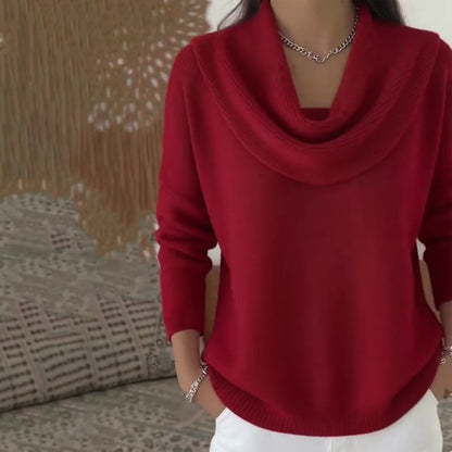 🎁 Hot Sale 49% RABATT 🔥 Elegant og komfortabel genser for kvinner med drapert hals
