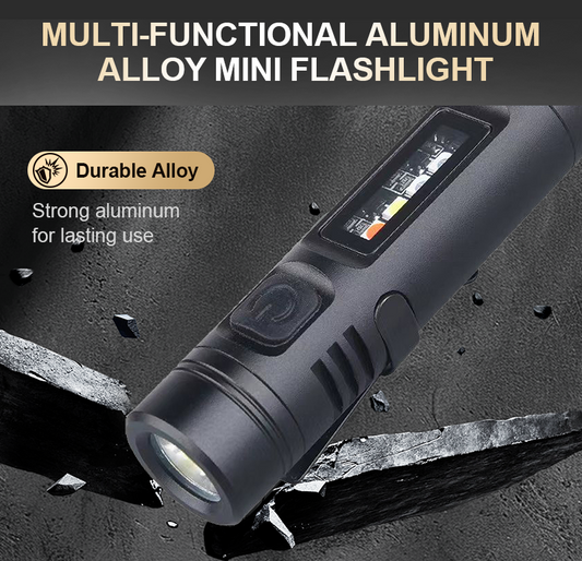 Multifunksjonell mini-lommelykt i aluminiumslegering