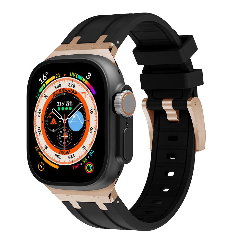 New AP Metal Head Silicone Band For Apple Watch