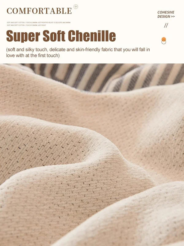 Dobbelsidig chenille sofaputetrekk