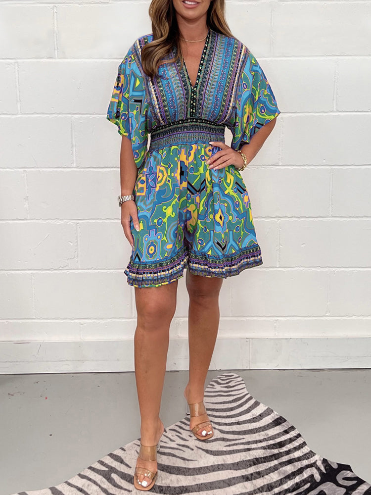 Plant Bold Printed Casual Romper