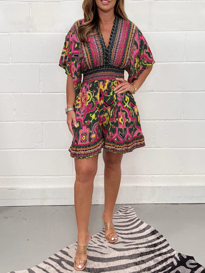 Plant Bold Printed Casual Romper