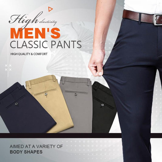 Klassiske bukser med høy stretch for menn