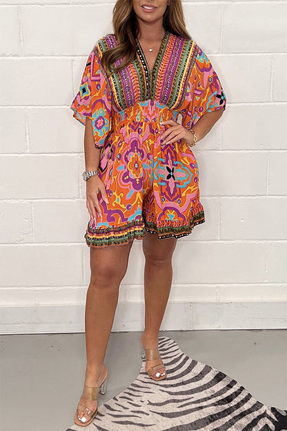 Plant Bold Printed Casual Romper