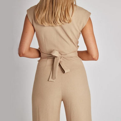 Ermeløs jumpsuit med brede ben for damer