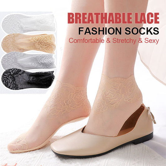 Fashion Lace-sokker for damer (5 par)